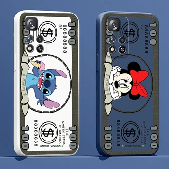 Minnie do Mickey do Ponto de Dólar Caso De Telefone Xiaomi Redmi Nota 11 11 11T 10S 10 9S 9T 9 8 8 Pro Plus 5G Líquido Corda TPU Funda