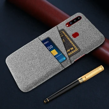 Card Case Para Samsung Galaxy A20s Dual Cartão de Tecido Pano de Negócios de Luxo Capa Para Samsung A20S A207F UM 20S A20 20 S 2019 A207