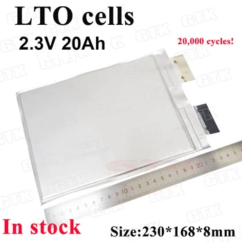 GTK LTO 2,3 V 20Ah células 2,3 v 22Ah de Lítio, o titanato de bateria 6C alta taxa de descarga e carga rápida para motor home solar scooter
