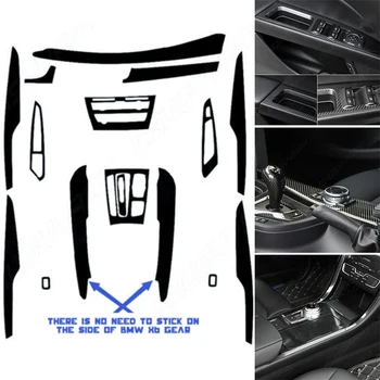 5D Brilhante de Fibra de Carbono, Interior Etiqueta Filme Para BMW X5 F15 2014 2015 2016 2017 2018 Adesivos de Vinil Acessórios para a Mão Direita