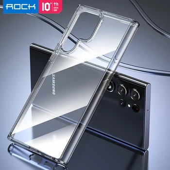 Para Samsung Galaxy S22 Ultra 5G Caso Crystal Clear Ultra Slim Transparente de Protecção Capa Para Galaxy S22 Mais ROCK