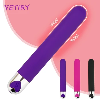 VETIRY Longo Bullet Vibrador Vibrador AV Vara de Brinquedos Sexuais para as Mulheres De 10 a Velocidade do Clitóris ou da Vagina Estimulador G-spot Massagem de Carga USB