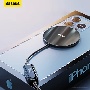 Baseus 15W Magnético sem Fio Carregadores Para iPhone 14 13 12 Airpods Pro LED sem Fio de Carga para iPhone 14 de Carregamento sem Fios