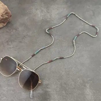 Boho Prata Esferas da Cadeia de Óculos de sol Cadeias de Mulheres de Óculos de Leitura Cabo de Suporte de Pescoço Cinta de Corda para Óculos Acessórios