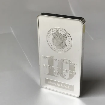 1 Pc Não Magnético 10 OZ EUA Emblema do Núcleo de Bronze Banhado a Prata Moedas Colecionáveis Decoração Comemorativa Selado a Vácuo Bar