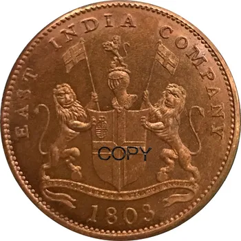A Índia Britânica Presidência De Madras Dinheiro De 20 De 1803 Vermelho Cobre Cópia Simples Moeda De Borda