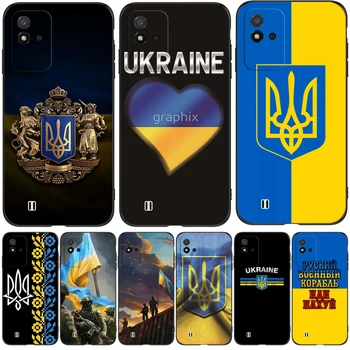 Para Realme Narzo 50i Caso de 6,5 polegadas Para OPPO Realme Narzo50i 50 eu Caso RMX3235 Caso de Telefone preto de tpu caso de amor ucrânia bandeira