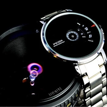 a marca de moda CHINO WILON relógios de pulso volante de marcação dos homens Relógio de quartzo do aço inoxidável relógio esportivo branco preto 5112502Q