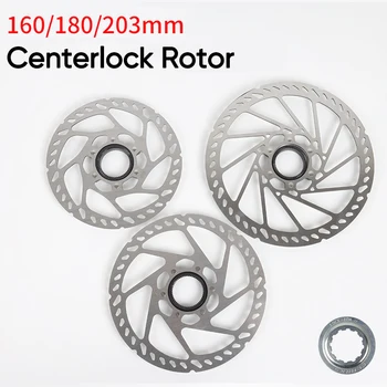 Centerlock Rotores de 203 mm de BTT de Freio Disco de 160mm de Aço Inoxidável Estrada de Montanha de Bicicleta Rotor de Disco de Freio e as Pastilhas SHIMANO MT200 SRAM