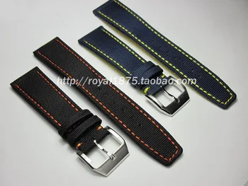 20 22mmhigh de Nylon de qualidade pulseira de couro, pulseira de relógio pulseira de banda pulseira com fivela azul assistir Esportes ao ar livre do lazer pulseira