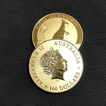 10 Pcs Não Magnético Australiano Kangroo 2012 emblema do banhado a ouro de 24K de bronze, de 32,6 mm Elizabeth colecionáveis sourvenir arte Moeda