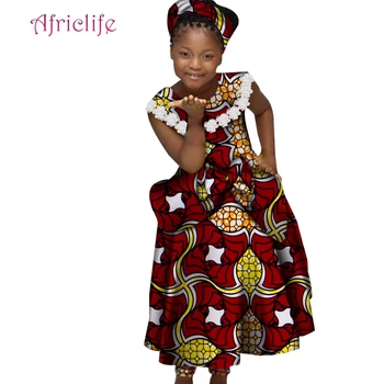 Africano de Vestidos para Meninas de Saia Plissada Dotado Faixa de Cabelo Linda Roupa de Menina com Grande Arco de Tamanho Personalizado Roupas WYT538