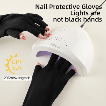 Unhas Luvas de Luzes UV para Proteger Luvas de Unhas Luvas Lâmpada Led de Unhas Uv Proteção contra Radiação Prova Luva de Manicure Nail Art de Ferramentas