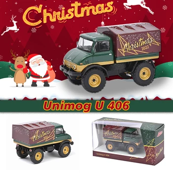 Schuco 1:64 Unimog U 406 2022 Edição De Natal Da Liga Fundido Diorama Modelo De Carro De Coleção De Miniatura De Carros Brinquedos Em Stock
