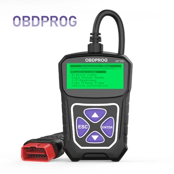 OBDPROG MT100 OBD2 para Scanner Leitor de Código de Carro Ferramenta de Diagnóstico Multi-linguagem I/M de Preparação de Automotivo OBD2 para Scanner PK Elm327 V1.5