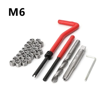 30Pcs M6 Rosca de Reparação de Inserir o Kit de Reparação de automóveis Mão Conjunto de ferramentas Para conserto de carros