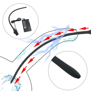 Eletro Choque Estimular o Cateter Uretral Pênis Plug Dilatador Masturbador Masculino Cateter de Som para Homens Rubor Plug Estimulador