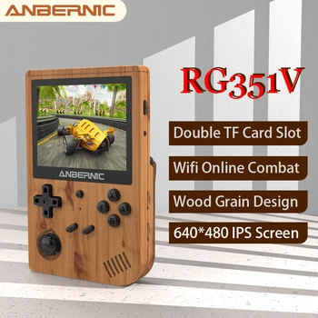 ANBERNIC RG351V de jogos Portátil, Leitor de 5000 Jogos Clássicos RK3326 Portátil Retro Mini Jogo de Console IPS Wifi On-line Jogo de Combate