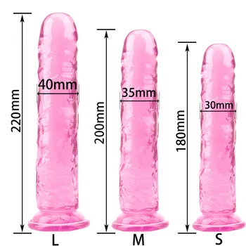 Erótico Soft Geléia Vibrador Anal Butt Plug Pênis Realístico com ventosa Simulação Pênis enorme Vibrador Sex Shop Sex Toys para Mulher