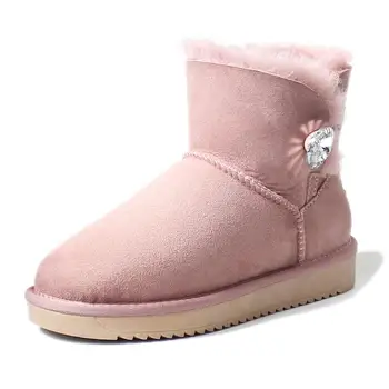 Nova Chegada de Sapatos de Mulheres 2022 Clássico Mulher de Neve Botas de pele de Carneiro Botas de Neve de Couro Natural, Pele Quente de Lã Inverno Botas femininas