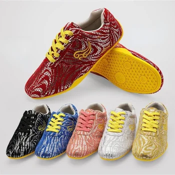 Casais De Qualidade Lantejoulas Wushu Tai Chi Kung Fu Glamourosa Sapatos Rotina De Artes Marciais, Tênis De Competição Profissional Sapatos De Homens Mulher