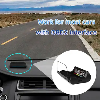 OBD2 HUD Carro com a Cabeça para Cima 6 Modo de Exibição Digital GPS de Navegação Velocidade de Projetor de Alarme de Segurança Temp Pressão Elétrico Tela de Dobramento