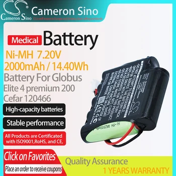 CameronSino Bateria para Globus Elite 4 Estimulador A1B se encaixa Cefar 120466 MYO REH AB4 Médica Substituição da bateria 2000mAh/14.40 Wh
