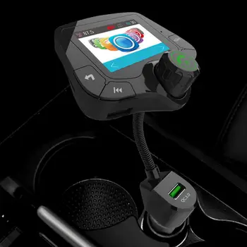 Carro Transmissor FM Bluetooth 5.0 Car Kit mãos-livres AUX Receptor de Áudio MP3 Player QC3.0+PD 18W Carregador USB Com Microfone Removível