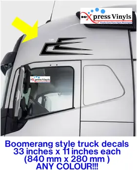Para a Volvo, Scania, DAF Boomerang caminhão telhado decalques x 2. gráficos adesivos de QUALQUER COR