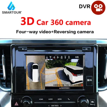 Smartour HD 3D de Carro em 360 Câmera de Estacionamento Surround Vista de Condução do Sistema Aves Com Vista Panorâmica do Sistema 4 da Câmera do Carro DVR do Carro