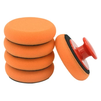 Punho vermelho Laranja Depilação Esponja Almofadas Definido para o Carro Beleza Polimento Manual Esponja Depilação Escova E8BC
