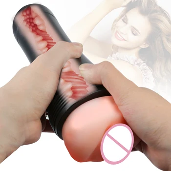 24cm Sexy Lanterna Copa do Masturbador Masculino Bomba de Pênis Vibrador Vaginal Real Buceta Para Homens De 18 de Sexo Oral Brinquedos Adultos Produtos Eróticos