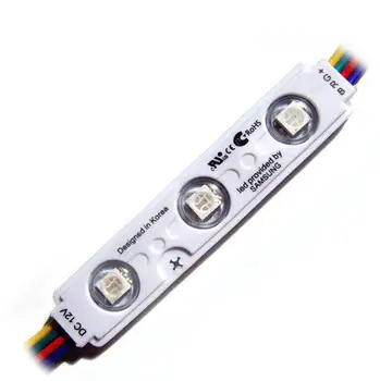 IP68 de SMD 5050 3 módulo de led de Luz de lâmpada da Propaganda 0,75 W 3Leds Sinal de Luzes de fundo Impermeável DC 12V branco/preto shell 5050 RGB chip