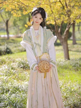 Outono Inverno Mulheres de Estilo Chinês, Hanfu Dinastia Tang Terno das Mulheres Engrossado Slim Diário Terno Bordado 2023 Ano Novo Chinês
