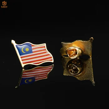 Malásia 3D Pintura Artesanato Empate Mochila Lapela Desgaste Broche Euro Emblema Nacional Conmemorativa Coleção de Jóias