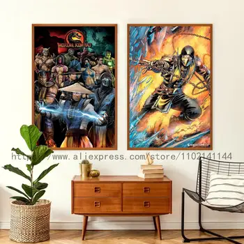 Mortal Kombat, Jogo de Vídeo, a Decoração da Arte do Pôster Arte de Parede Personalizado de Presente da Família Moderna Decoração do quarto de Lona de Cartazes