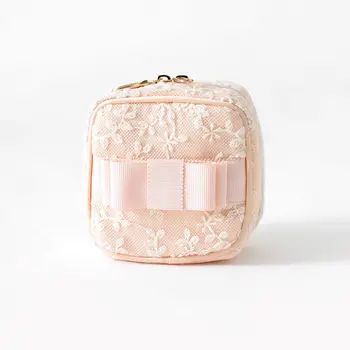 Japonesa linda garota de coração cereja, morango caixa de jóias mini de viagem portátil jóias anel colar saco de armazenamento