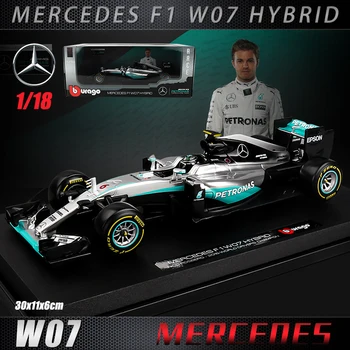 Burago 1:18 Mercedes-Benz AMG 6 Liga o Carro de F1 Modelo de fundição Carro Modelo de Simulação a Decoração do Carro Coleção Brinquedo de Presente