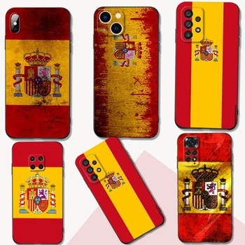 Espanha Bandeira espanhola Preto Caso de tpu Para Samsung galaxy M53 M13 M62 A12 A22 A32 A42 A52 A72 4g 5g A20S tampa traseira
